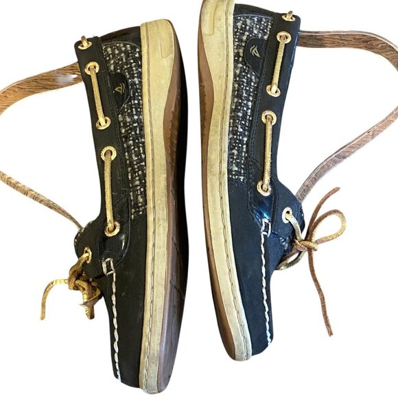 Sperry Topsider Angelfish Boat Shoe Black Leather Women's Sz 6.5M #309J - Picture 5 of 9